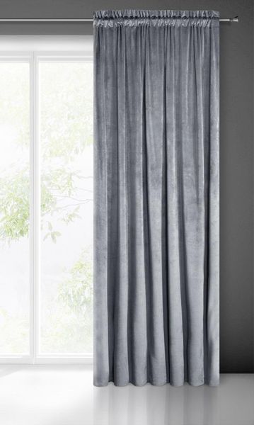 Zasłona gotowa na taśmie MELANIE 140x270 Eurofirany grafitowa zdjęcie 3