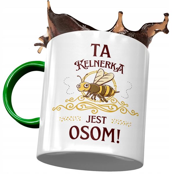 Kubek Zielony Dla Kelnerki Ta Kelnerka Jest Osom Z Nadrukiem Ze Zdjęciem zdjęcie 1