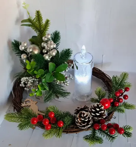 Świeca diamentowa LED 6.5x18cm o delikatnym białym świetle na baterie Barwa światła - Zimna (ok 6000k) na Arena.pl