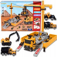 Zestaw Budowy Super Truck ciężarówka z placem budowy żurawiem i akcesoriami