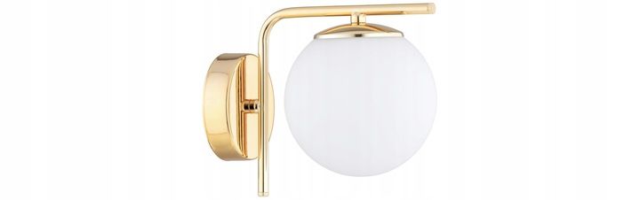 Złota Lampa Ścienna Kinkiet Białe Kule Milo LED E27 zdjęcie 6