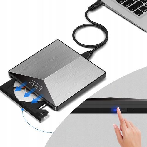 Zewnętrzny Napęd Odtwarzacz DVD CD USB-C 3.0 Nagrywarka do Laptopa Komputer na Arena.pl
