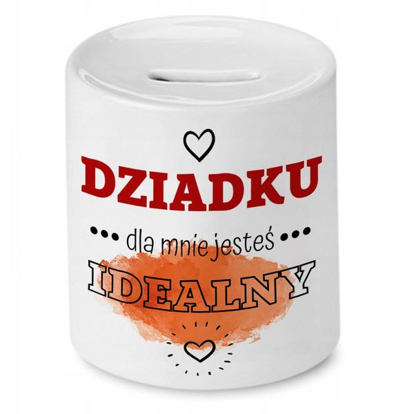 Skarbonka Dzień Dziadka Dla Mnie Jesteś Idealny Z Nadrukiem Ze Zdjęciem zdjęcie 1