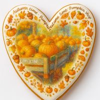 CIASTKO LUKROWANE WÓZ Z DYNIAMI ROZ. S SERCE NO5 JESIEŃ RĘCZNIE ROBIONE