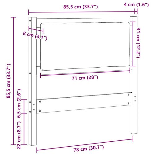 Zagłówek Inny Brązowy 80 cm Lite drewno sosnowe na Arena.pl