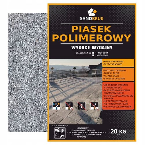 Piasek Polimerowy SandBruk Fuga Do Kostki Brukowej Płyt Jasny Szary 20 na Arena.pl