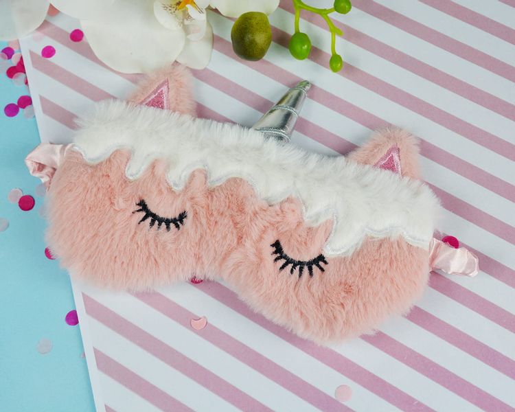 Opaska na oczy do spania jednorożec - pink zdjęcie 3