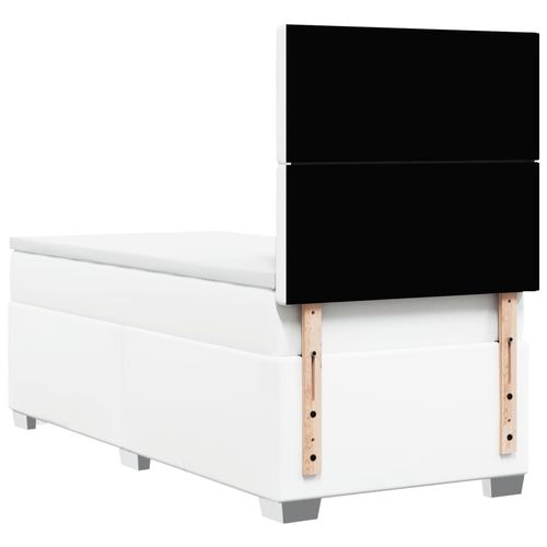 Łóżko kontynentalne z materacem, białe, ekoskóra 90x200 cm na Arena.pl