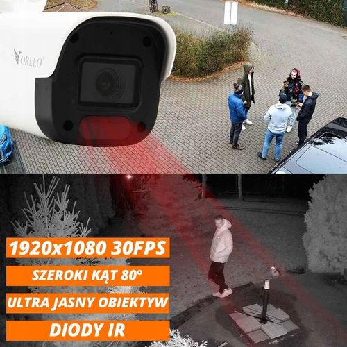 Zestaw Monitoringu 4 Kamery IP POE Zewnętrzne ORLLO ECO BULLET 4xLAN GRATIS na Arena.pl