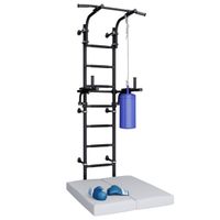 Drabinka gimnastyczna Teenager Box czarny elite | worek + rękawice (8-10 lat) + materac