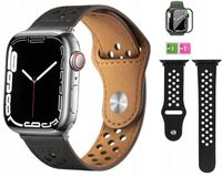 PASEK SKÓRZANY DO APPLE WATCH 1 2 3 4 5 6 7 8 9 SE 42/44/45/49MM + SZKŁO
