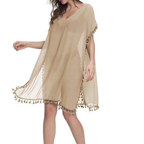 LETNIA TUNIKA PLAŻOWA KRÓTKA NARZUTKA SUKIENKA DAMSKA PAREO SZYFON KOLORY na Arena.pl
