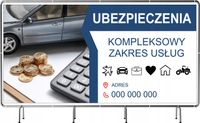 BANER REKLAMOWY 200x100 cm plandeka duży wybór różne wzory UBEZPIECZENIA