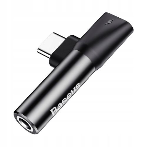 Adapter Audio Baseus USB-C do Mini Jack 3.5mm + USB-C (czarny) na Arena.pl