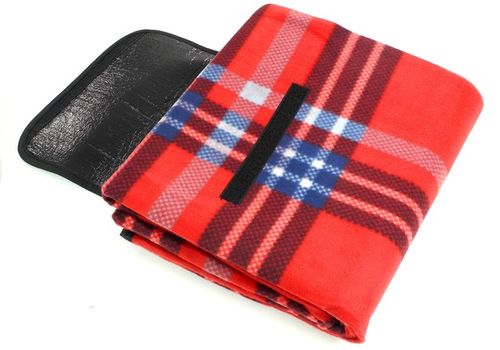 Koc 150x250cm granatowo-czerwony na Arena.pl