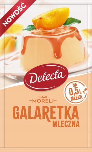 Galaretka mleczna Delecta banan, gruszka, morela, malina, śmietanka na Arena.pl