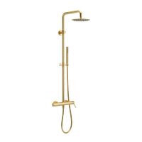 PI zestaw prysznicowy ścienny z deszczownicą 25 cm, złoty szczotkowany
