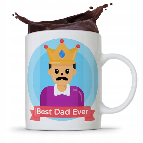 Kubek Na Dzień Ojca Dla Taty Best Dad Ever Prezent Z Nadrukiem Ze Zdjęciem zdjęcie 1