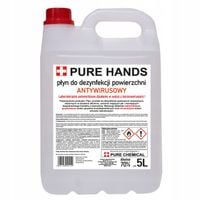 PŁYN DO DEZYNFEKCJI POWIERZCHNI PURE HANDS 70% 5L ANTYWIRUSOWY BEZ