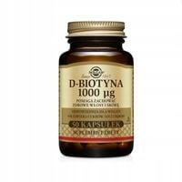 SOLGAR D-Biotyna 1000 ug 50 kapsułek suplement na włosy skórę paznokcie