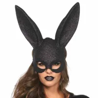 leg avenue maska krolika brokatowa masquerade czarna