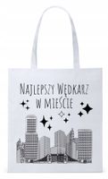 Dla Wędkarza Rybaka Torba Eco Biała Shopper Z Nadrukiem Ze Zdjęciem