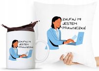 Zestaw Poduszka + Kubek Prezent Dla Prawnika Z Nadrukiem Ze Zdjęciem