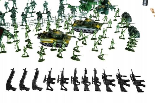 Baza Wojskowa Żołnierzyki Duży Zestaw Armia Figurki Czołgi Samoloty 300el. na Arena.pl