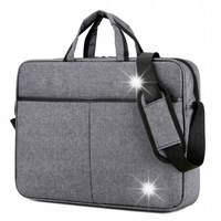 TORBA NA LAPTOPA DWUKOMOROWA NA LAPTOP MATERIAŁOWA SZARA