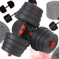 Hantle bitumiczne 40kg | REGULOWANE 2x20 KG | SZTANGA CIĘŻARKI DO ĆWICZEŃ