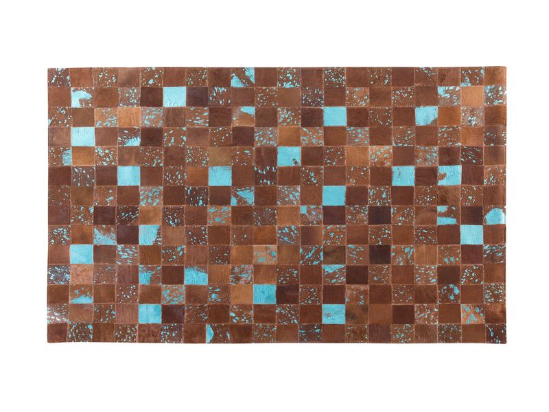 Dywan patchwork skórzany 80 x 150 cm brązowy ALIAGA zdjęcie 3