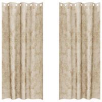 Zasłona z zasłonami 2 pcs Kremowy 245 x 140 cm Aksamit