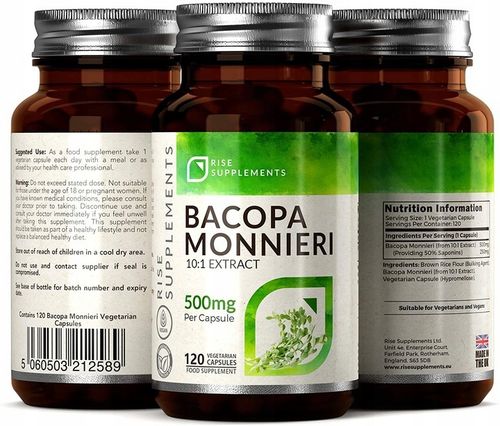 Bacopa Monnieri 120 Kapsułek po 500mg Rise Supplements na Arena.pl