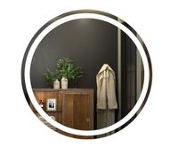 LUSTRO OKRĄGŁE LED FI70cm WŁĄCZNIK DOTYKOWY PIASKOWANE ŁAZIENKOWE Z PODŚWIETLENIEM