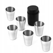 6 SZT KIELISZKÓW STALOWYCH + ETUI TURYSTYCZNE