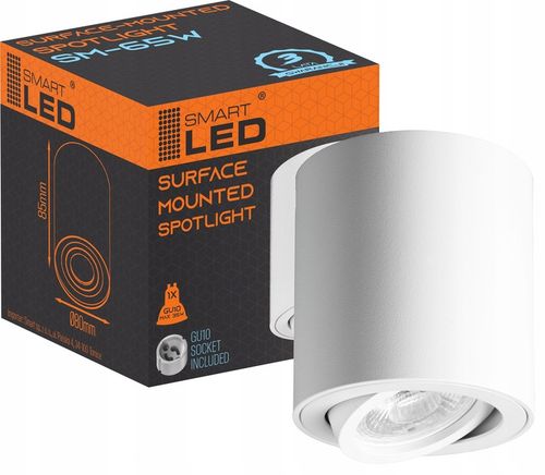 Oprawa halogenowa natynkowa GU10 Biały spot kinkiet sufitowa prosta walec na Arena.pl