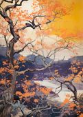 Plakat 67,5x95cm Złota Jesień nad Jeziorem