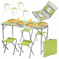 ZESTAW STOLIK STÓŁ TURYSTYCZNY SKŁADANY KEMPINGOWY DUŻY 4 KRZESŁA WALIZKA