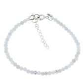 Bransoletka - fasetowany Chalcedon i srebro