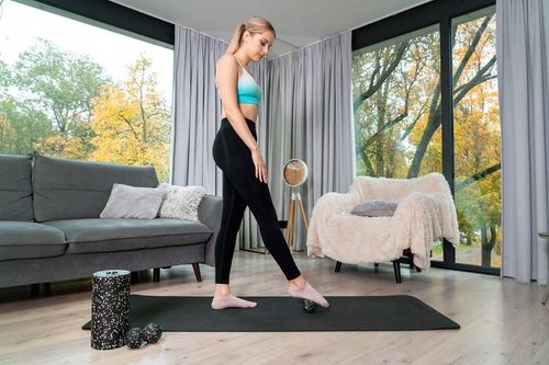 DrFit Roller wałek do masażu piłka duoball zestaw 4 elementy białe kropki na Arena.pl