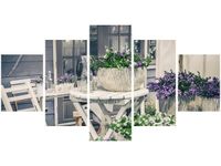 80CM 150CM OBRAZ 5 ELEM RELAKS WŚRÓD KWIATÓW ŚCIENNY