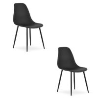 Krzesło skandynawskie czarne WAT zestaw 2 szt. do kuchni biuro loft