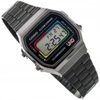 ZEGAREK CASIO A168WEUC-1AER UNO COLLABORATION VINTAGE CZARNY STOPER RETRO
