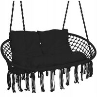 FOTEL WISZĄCY BOCIANIE GNIAZDO HUŚTAWKA OGRODOWA DWUOSOBOWA Z PODUSZKAMI