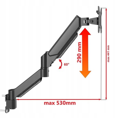 Gazowy Uchwyt do Monitora TV Telewizora ścienny 13-32 cale Uniwersalny na Arena.pl