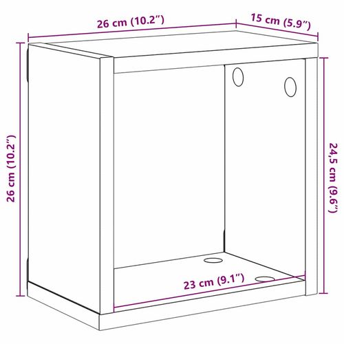Półki ścienne z półką 4 pcs Stare drewno 26 x 15 x 26 cm na Arena.pl