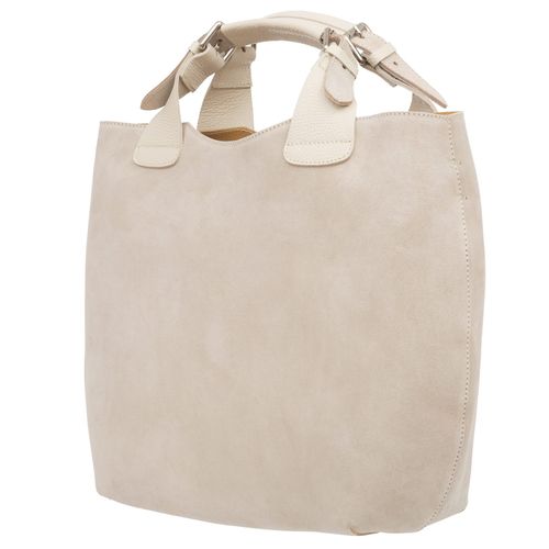 VERA PELLE torebka damska zamszowa shopper duża z paskiem V680 c.brązowa na Arena.pl