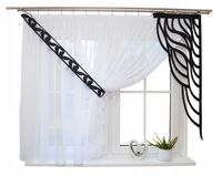 FIRANA NOWOCZESNA 300x150 do salonu sypialni ozdoba AŻUR 4 czerń