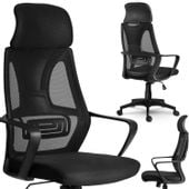 Fotel biurowy z mikrosiatką Praga - czarny