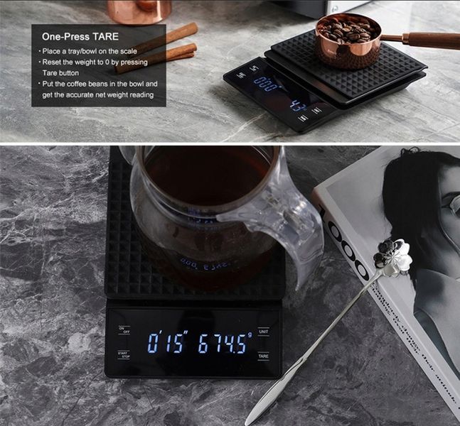 Elektroniczna waga do kawy ETECH SFC-01WK 3 kg / 0,1g TIMER BARISTYCZNA zdjęcie 4